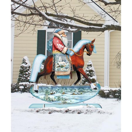 HEATWAVE Horsey Santa Free Standing Garden Decor HE1770822